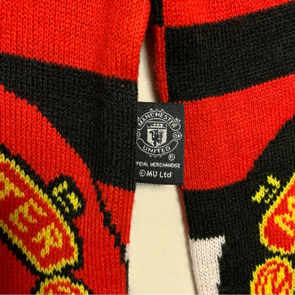 Manchester United Scarf Black Large Soccer Fútbol England Winter Warm Snow Men’s